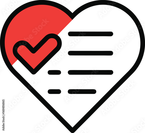 Heart with checklist and checkmark