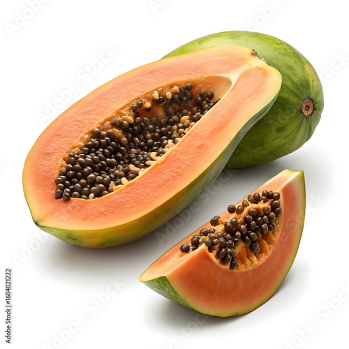Wallpaper Mural Carica Pubescens Wild Papaya Rare Mountain Jewel with Vibrant Rustic Orange Glow and Natural Exotic Elegance on Bright White Background Perfect for Seasonal Harvest and Still Life Art Torontodigital.ca
