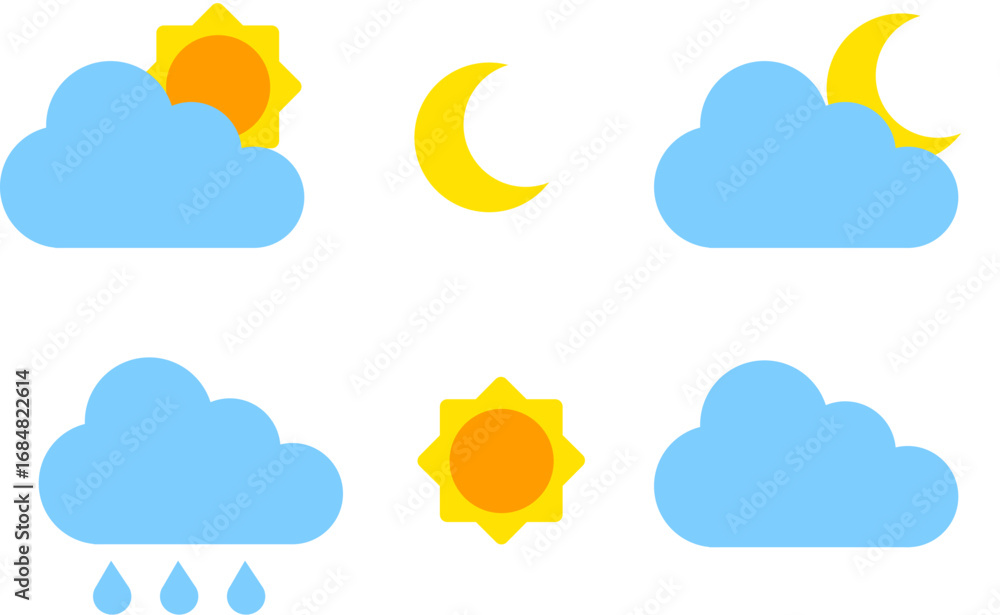 Fototapeta premium Weather conditions - set of weather icons