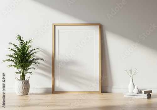 光と影の静寂、木枠のポスター