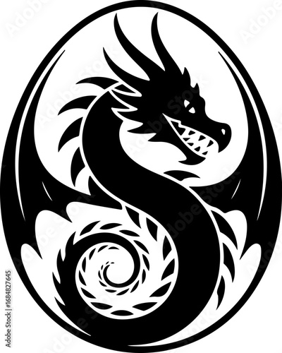 dragon egg  silhouette vector illustration