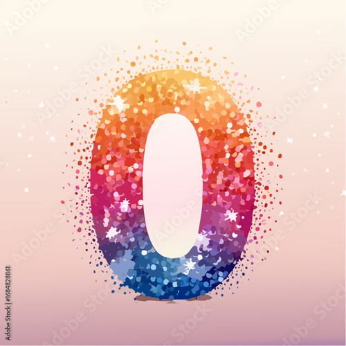 Numeri e Lettere Colorati con Effetto Glitter – Alfabeto e Cifre in Stile Artistico e Brillante