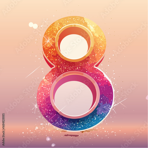 Numeri e Lettere Colorati con Effetto Glitter – Alfabeto e Cifre in Stile Artistico e Brillante