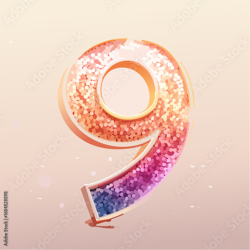 Numeri e Lettere Colorati con Effetto Glitter – Alfabeto e Cifre in Stile Artistico e Brillante
