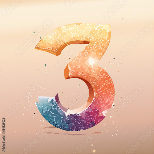 Numeri e Lettere Colorati con Effetto Glitter – Alfabeto e Cifre in Stile Artistico e Brillante