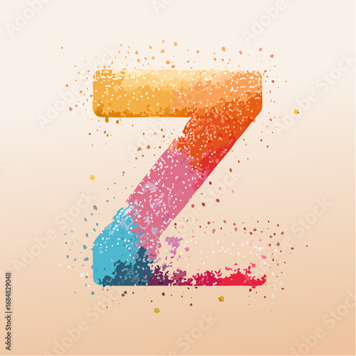Numeri e Lettere Colorati con Effetto Glitter – Alfabeto e Cifre in Stile Artistico e Brillante
