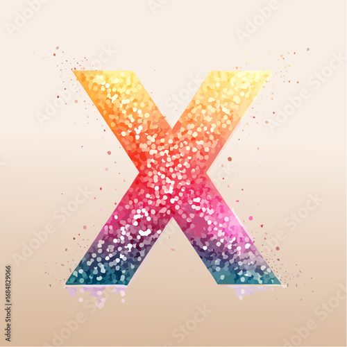 Numeri e Lettere Colorati con Effetto Glitter – Alfabeto e Cifre in Stile Artistico e Brillante