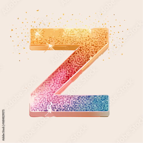 Numeri e Lettere Colorati con Effetto Glitter – Alfabeto e Cifre in Stile Artistico e Brillante