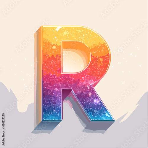 Numeri e Lettere Colorati con Effetto Glitter – Alfabeto e Cifre in Stile Artistico e Brillante
