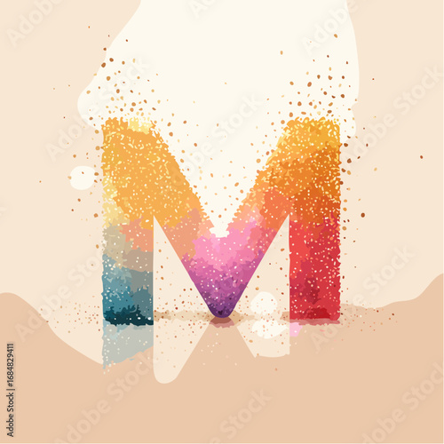 Numeri e Lettere Colorati con Effetto Glitter – Alfabeto e Cifre in Stile Artistico e Brillante