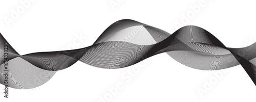 Dotted halftone waves. Abstract liquid shapes, wave effect dotted gradient texture waves isolated vector symbols set. Halftone graphic dots waves