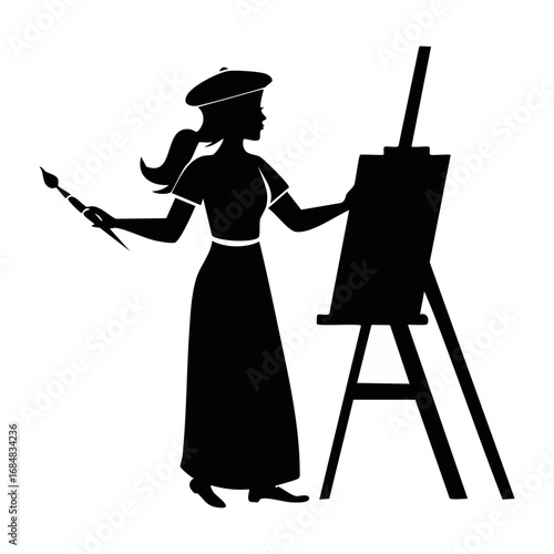 Female Artist Painting Icon