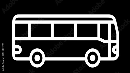 Bus icon, public transport vehicle symbol