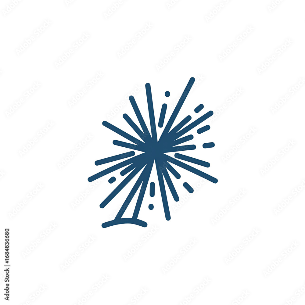 Obraz premium Abstract Blue Burst Design Element on Green