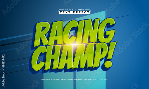 racing champ editable text effect for racing