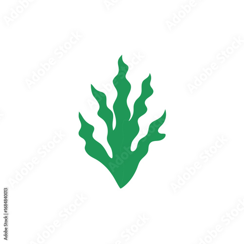Green Seaweed Vector Icon for Ocean, Underwater, and Marine Design Concepts