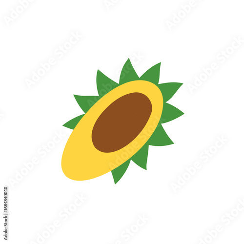 Yellow Sunflower Seed Icon Vector for Botanical, Nature, and Plant Design Elements