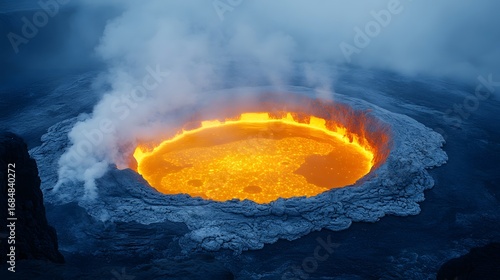 Volcanic Eruption, Lava Lake, Mount Nyiragongo, Nature, Dramatic, Aerial View, Geothermal Activity