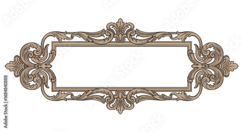 Ornate vintage frame with detailed floral design for elegant labels