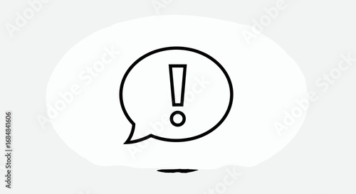 Exclamation mark icon in speech bubble with minimalist design