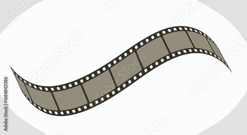 Curved film strip on light background for movie and photography themes