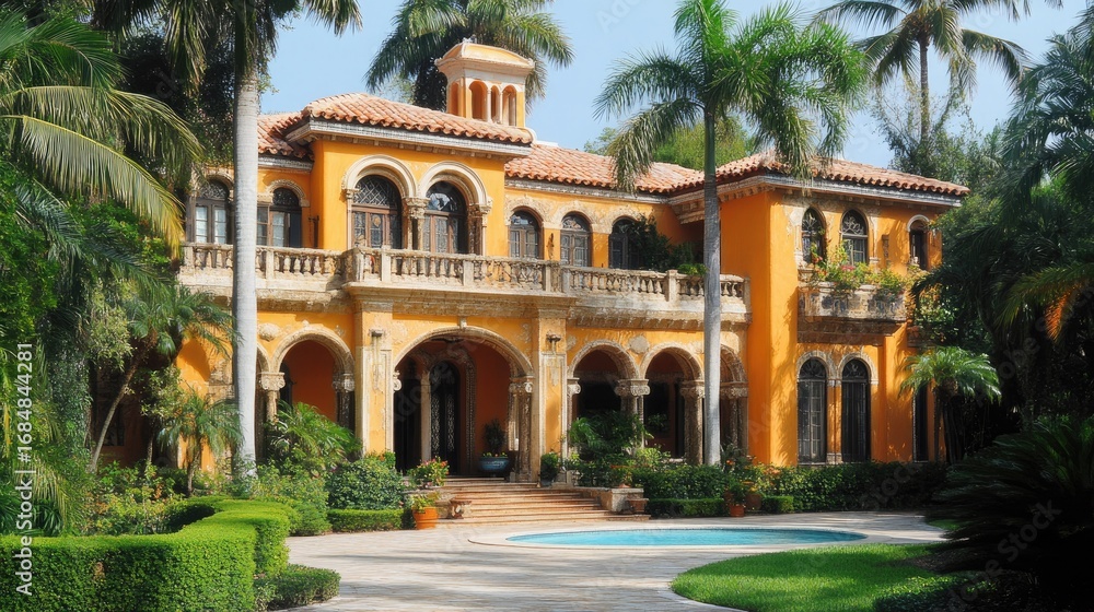 Obraz premium Mediterranean Mansion in Sunny Locale