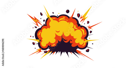 Dynamic comic style explosion with bright colors and vibrant bursts