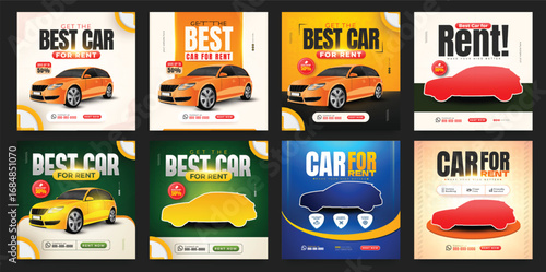 Car Rental Service Social Media Post Banner Template