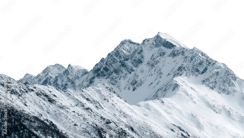 Obraz premium Snowy mountain range peaks (1)
