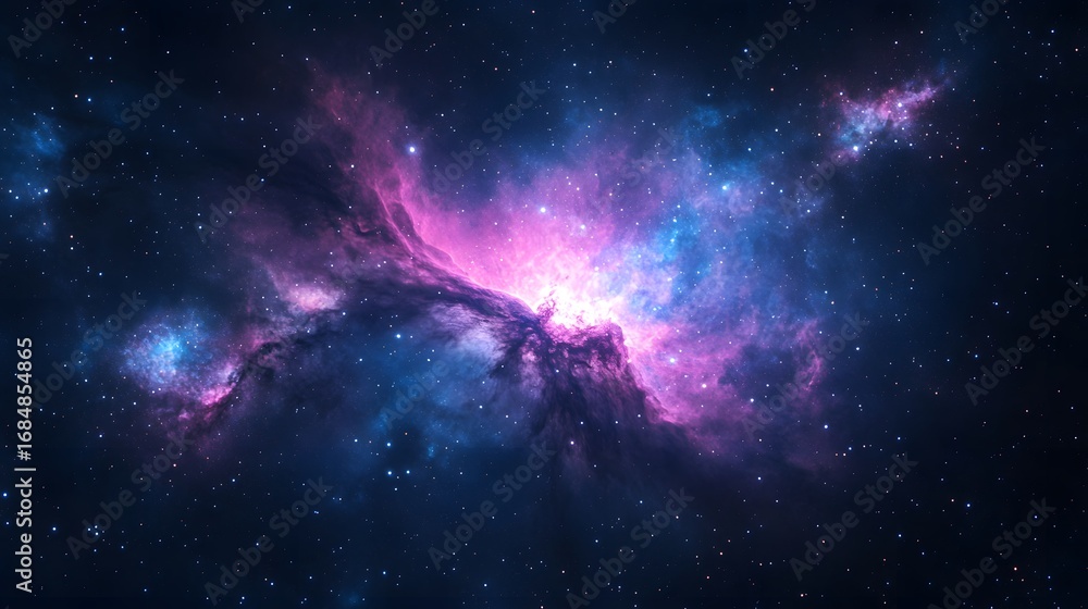 Obraz premium Colorful Nebula in Deep Space, Astronomical Photography, Mystical Universe