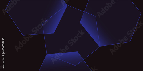 Modern dark blue polygon black background vector illustration, abstract banner