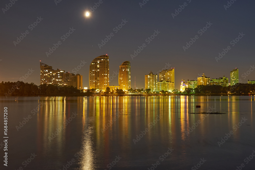 Fototapeta premium view on Dnipro river in Kyiv Ukraine