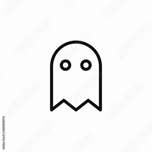 friendly ghost spooky character icon sign vector