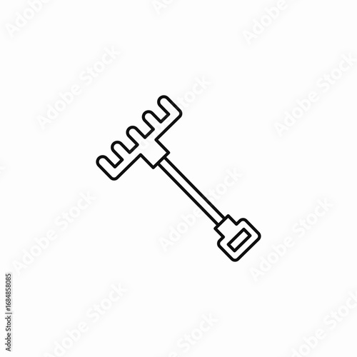 gardening tool rake icon icon sign vector