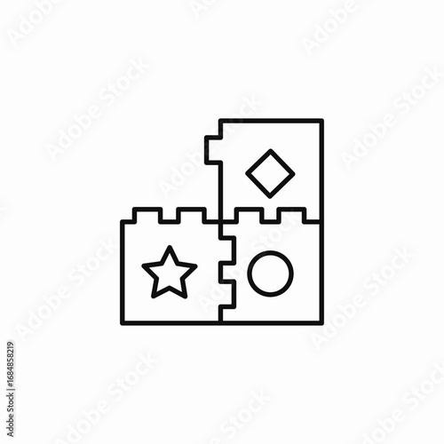 interlocking building blocks icon sign vector
