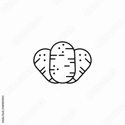 three sweet potatoes icon sign vector