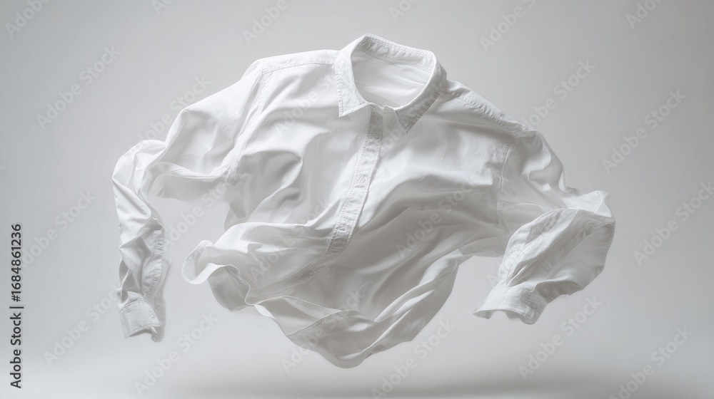 Obraz premium White shirt, draped and floating