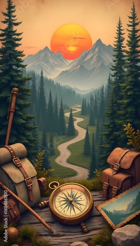 Mountain Trail Sunset - Wallpaper