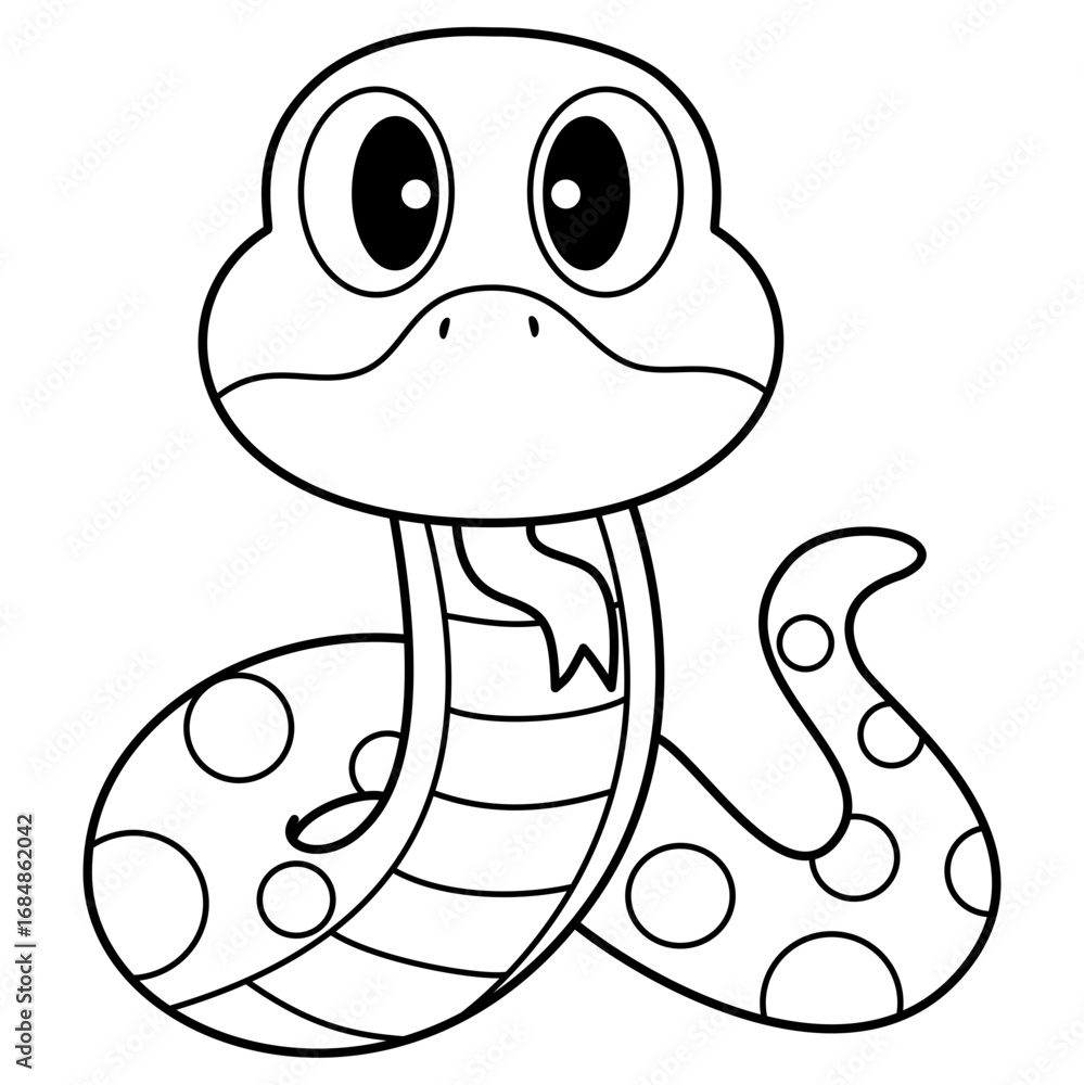 Fototapeta premium snake cartoon outline