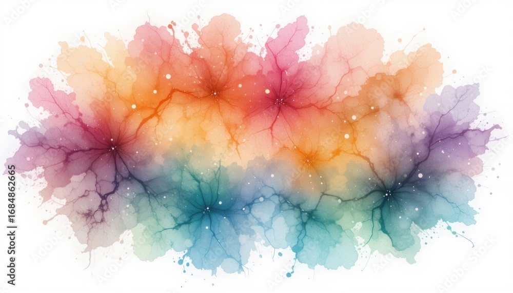 Fototapeta premium Pastel Watercolor Halloween background. scary halloween background. halloween background with pumpkin and bats