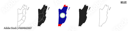 Belize map set. Vector EPS 10