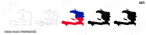 Haiti map set. Vector EPS 10