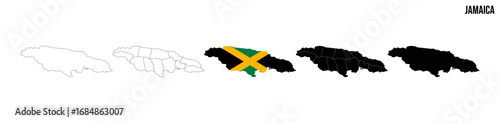 Jamaica map set. Vector EPS 10