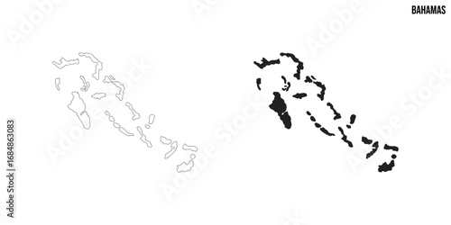 Bahamas map set. Vector EPS 10