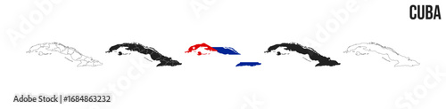 Cuba map set. Vector EPS 10