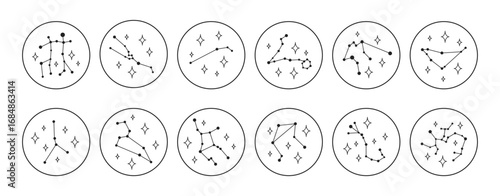 Zodiac constellations symbols set. Vector EPS 10