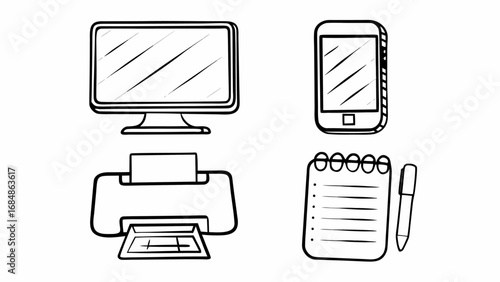 office-elements-icon-set