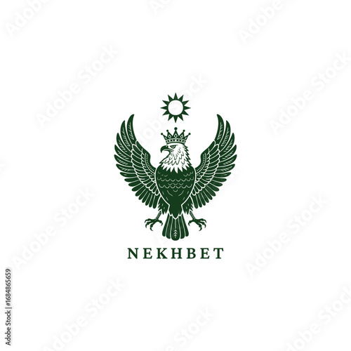 engraved logo of Nekhbet, the ancient Egyptian goddess vector template