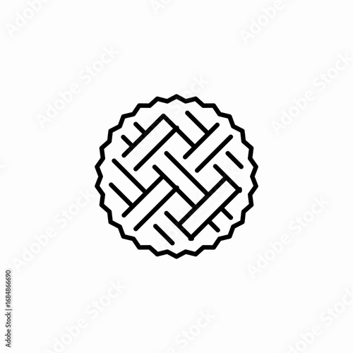braided pie crust icon sign vector