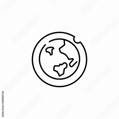 globe with hole icon sign vector